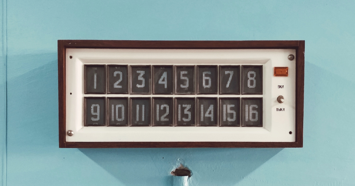 16 numbers on a board