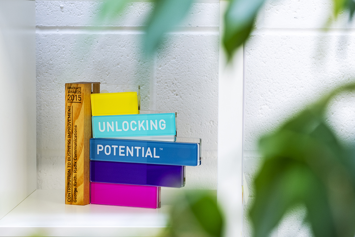 An award from Unlocking Potential, to show that we invest in our people. But also because we'll unlock your potential.