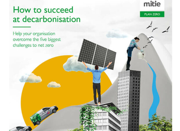 image shows front cover of ebook How to succed at decarbonisaton by Mitie a Radix client